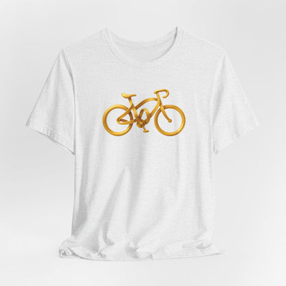 Gold Road Bike T-Shirt — Art Graphic Minimalist Becheretty - Gift Idea for Cyclist & Bike lovers