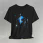 "Abstract Blue Aviary" Modern Art Graphic T-Shirt Becheretty - Unique Nature Lover Tee, Soft Cotton Fashion Top