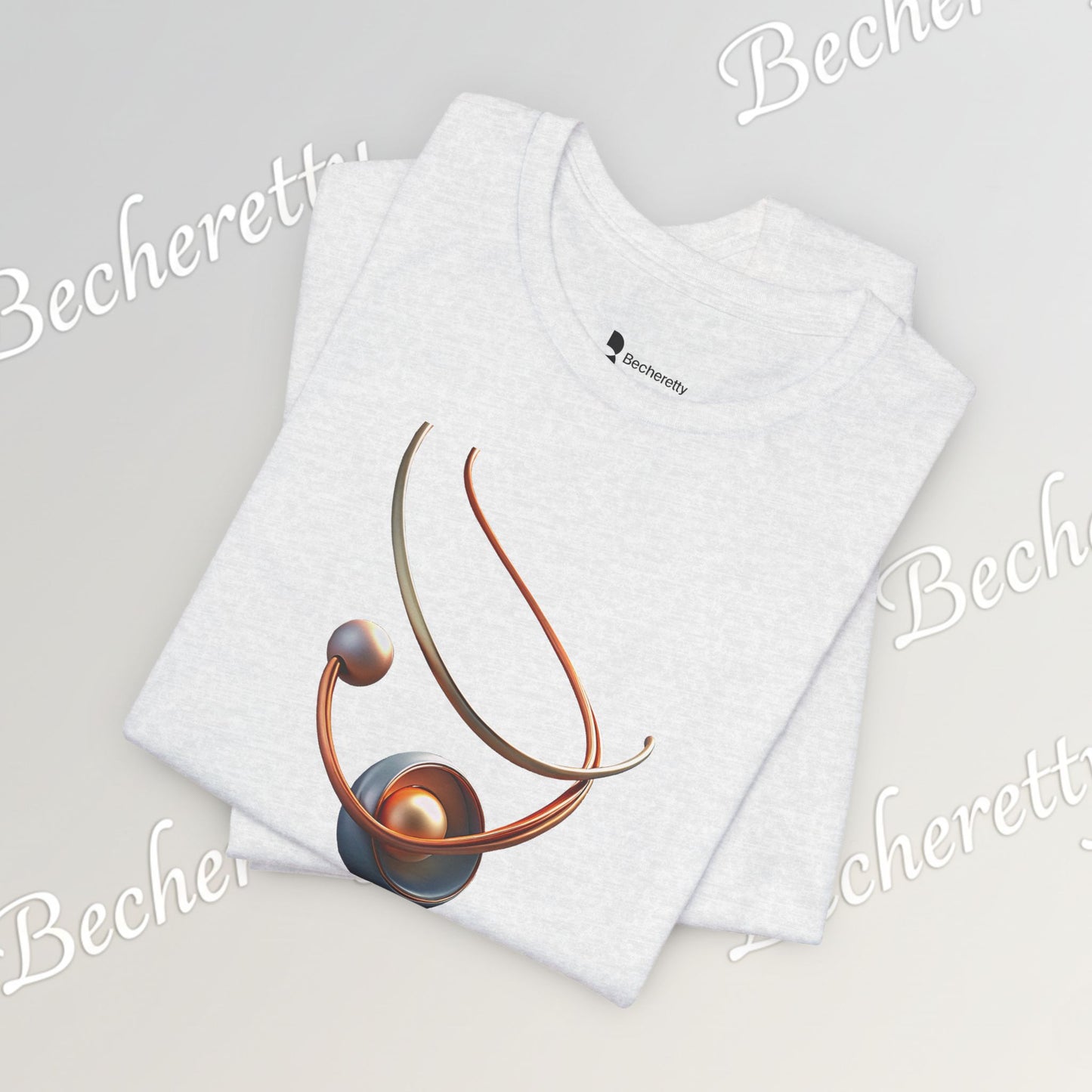 Artistic Graphic T-Shirt Becheretty - Stylish Necklace Design - Casual Wear, Gift for Art Lovers, Summer Fashion, Everyday Comfort