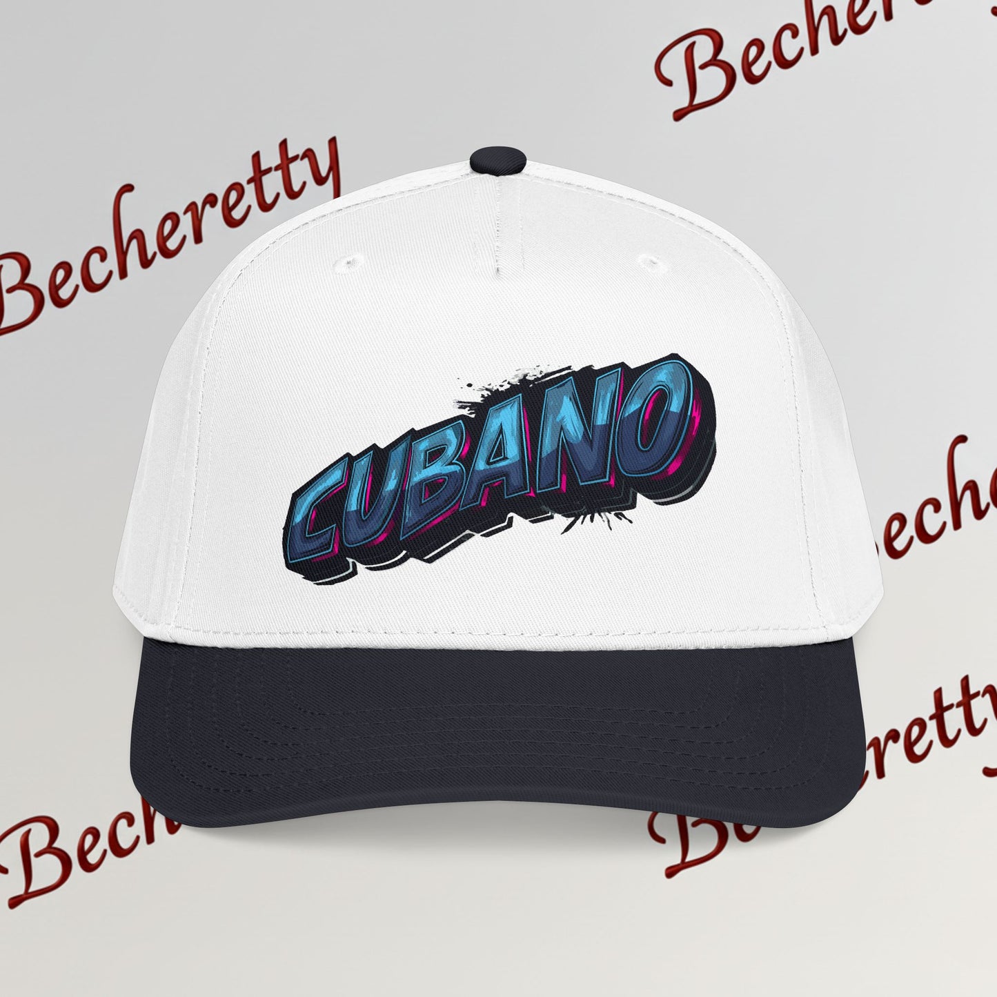 Snapback Baseball Cap "Cubano"  — Graphic Art Becheretty - Stylish companion for laid-back meetups - Gift Cap idea.