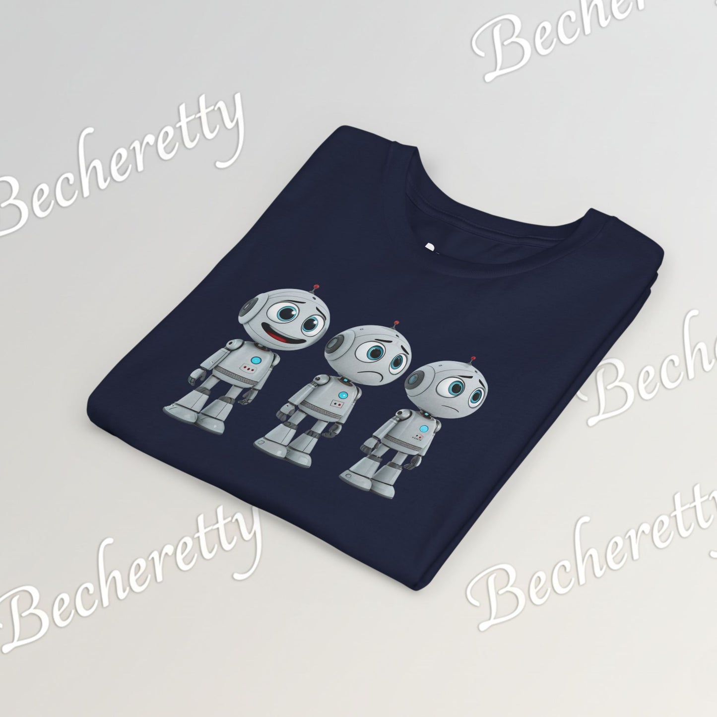 Youth T-Shirt  "Three Funny Kid Robots" Art Graphic Becheretty - Perfect for expressing your daily mood without saying a word