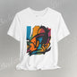 "Neon Fracture" — T-Shirt Becheretty - It captures the aesthetic of the shapes while nodding to those electric 80s/90s colors.