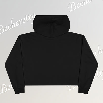 Crop Hoodie "Futuristic Ring" Art Graphic Becheretty - Stylish Women's Hoodie, Trendy Fashion Sweater, Unique Gift for Her