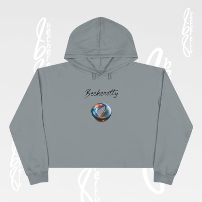 Chic Graphic Crop Hoodie Futuristic Ring - Becheretty Graphic - Stylish Women's Hoodie, Trendy Fashion Sweater, Unique Gift for Her