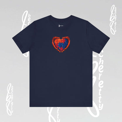Colorful Puzzle Heart T-Shirt - Graphic Becheretty - Celebrating neurodiversity - Your tee, their voice.