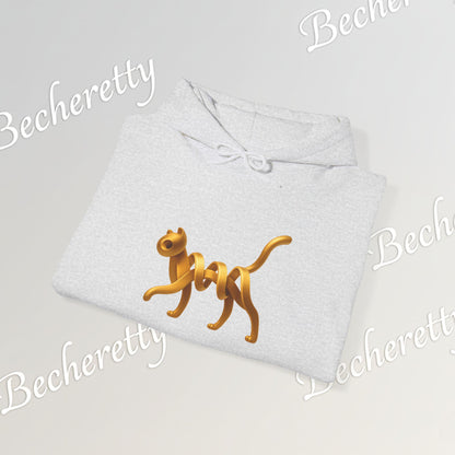 Golden Cat. Minimalist Graphic Hoodie Becheretty - Modern, and Effortlessly Etylish - Perfect for everyday wear with an artistic edge.