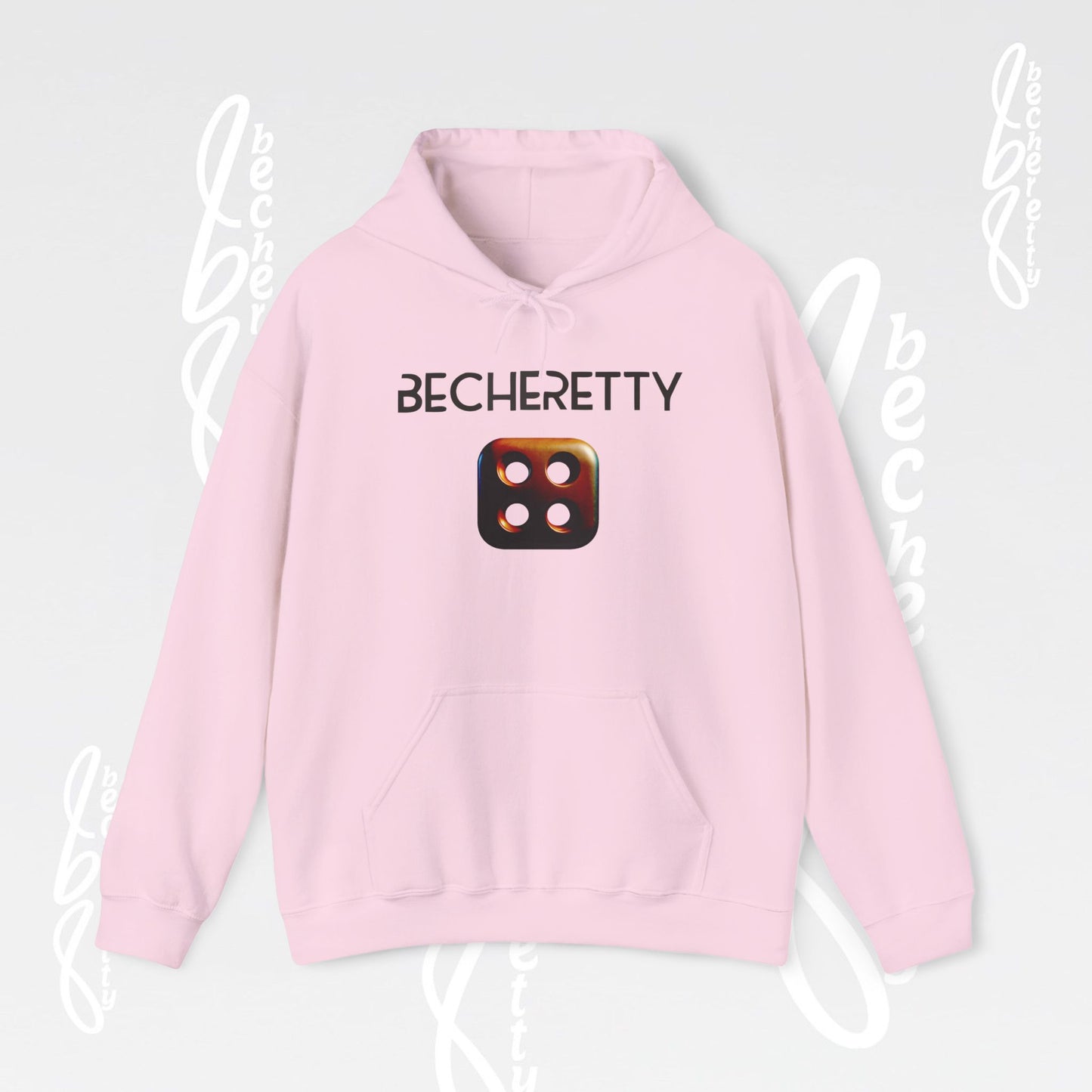 Hoodie "Dice Icon" Art Graphic Minimalist Becheretty Casual Wear - Kangaroo pouch pocket