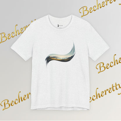 Abstract Wave Tee — Minimal Coastal Brushstroke T-Shirt Becheretty - Ideal Gift - Original Design