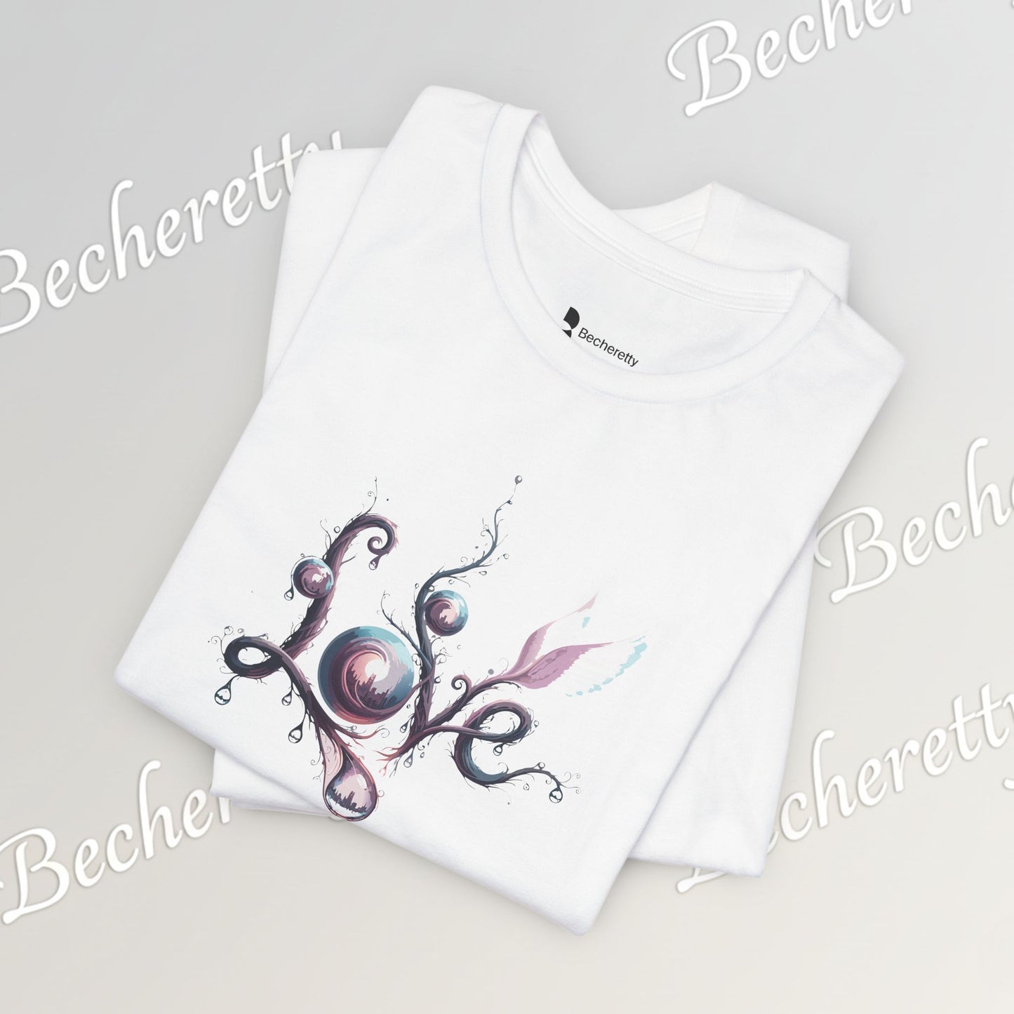 Love Script Tee - Romantic Floral Typography T-Shirt - Art Graphic Becheretty - Ideal gift for your loved one