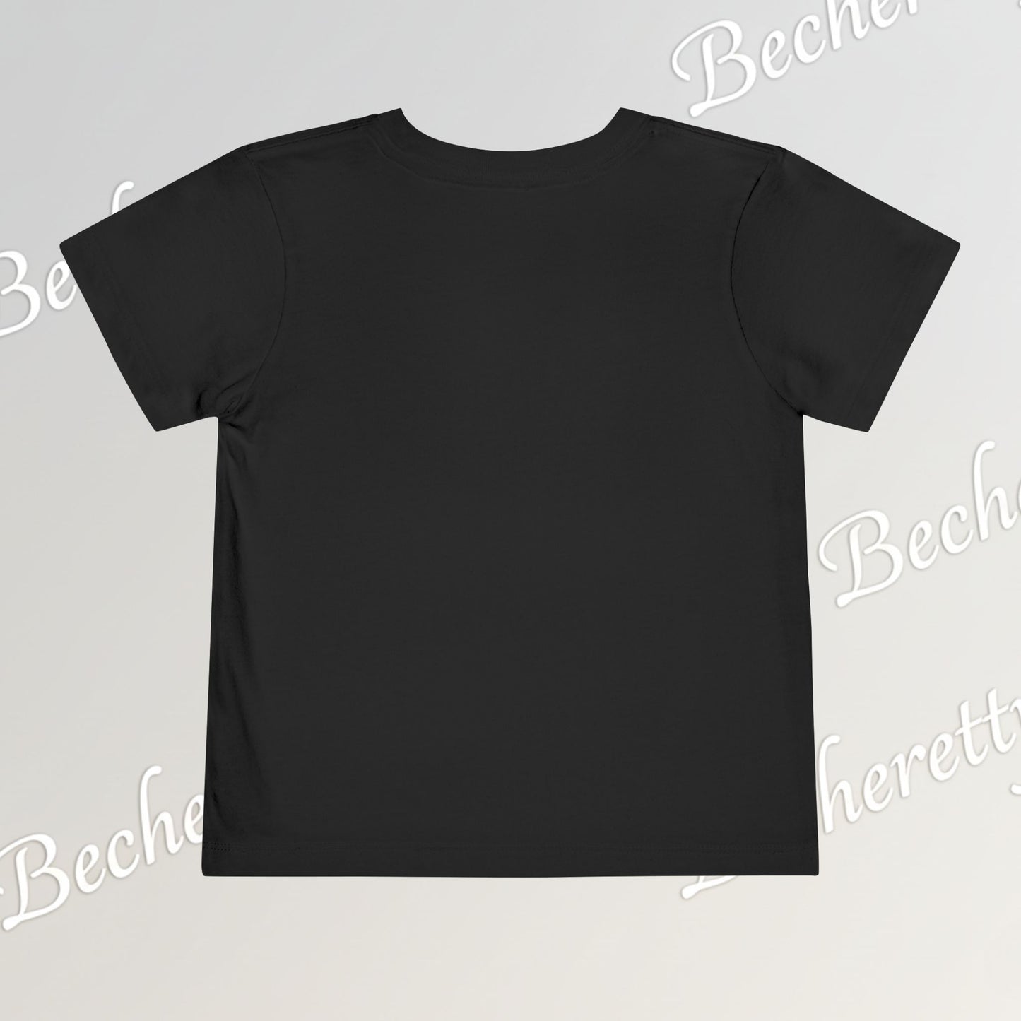 Adorable "Becheretty" Pink Bow Kitten Toddler Tee – Cute Gray Cat & Hearts Graphic T-Shirt for Girls
