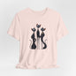 Black Cat Trio Tee – Cute Retro Cats Graphic T-Shirt - Minimalist Art Becheretty - Perfect gift for cats lovers