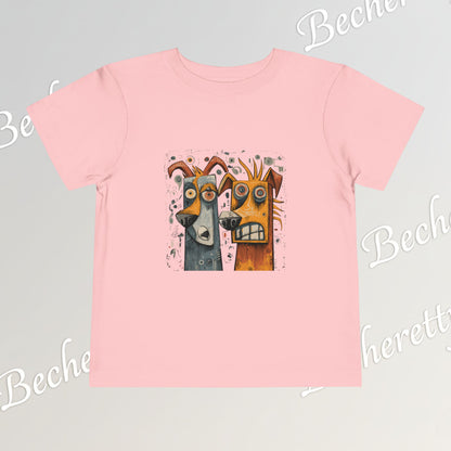 Toddler T-Shirt short sleeve - Cute Artistic Doggies Graphic Becheretty - Perfect for the little ones