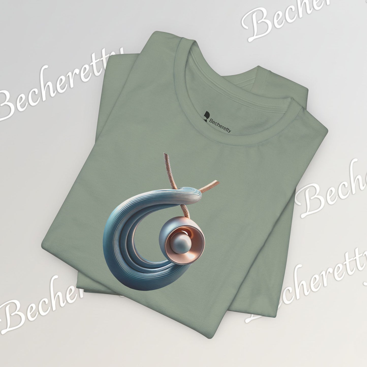 Abstract Nautical Wave Tee - Minimalist Anchor & Shell Graphic Becheretty - Perfect Gift for Art Lovers