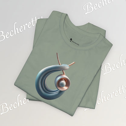 Abstract Nautical Wave Tee - Minimalist Anchor & Shell Graphic Becheretty - Perfect Gift for Art Lovers