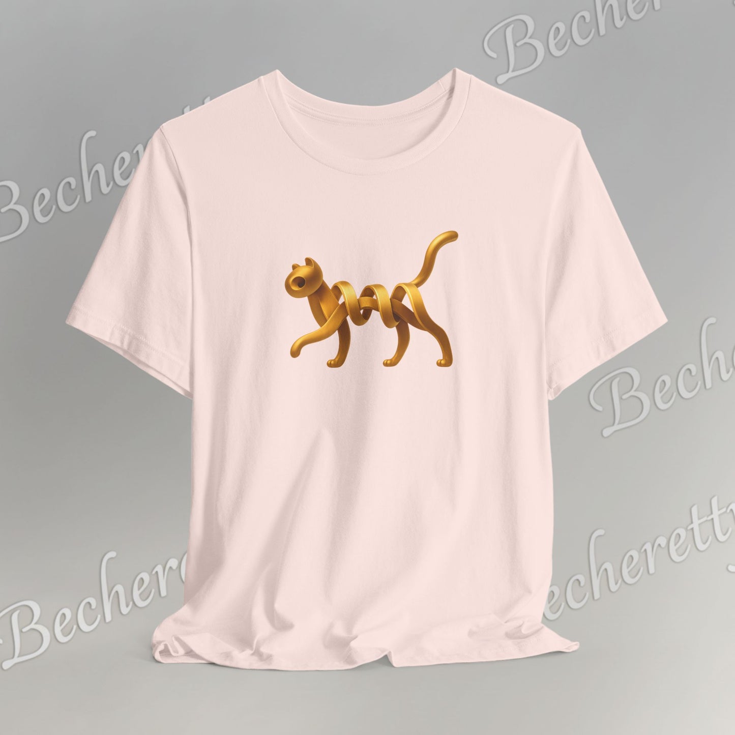 Golden Cat. Minimalist Graphic Becheretty -  Modern, and Effortlessly Etylish - Perfect for everyday wear with an artistic edge.