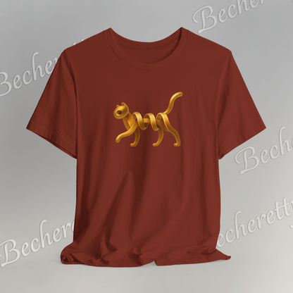 Golden Cat. Minimalist Graphic Becheretty -  Modern, and Effortlessly Etylish - Perfect for everyday wear with an artistic edge.