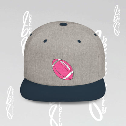 Snapback Baseball Cap with Pink American Football Ball Design by Becheretty