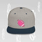 Snapback Baseball Cap with Pink American Football Ball Design by Becheretty