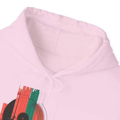 The Vinyl Echo "DJ" Hoodie - Art Graphic Becheretty - The classic vinyl record through a lens of modern geometry
