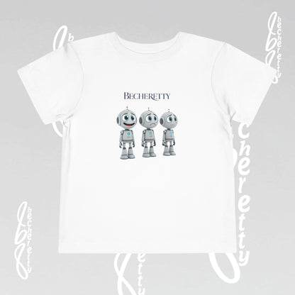 Graphic Toddler Short Sleeve T-Shirt - Funny Robots - Becheretty