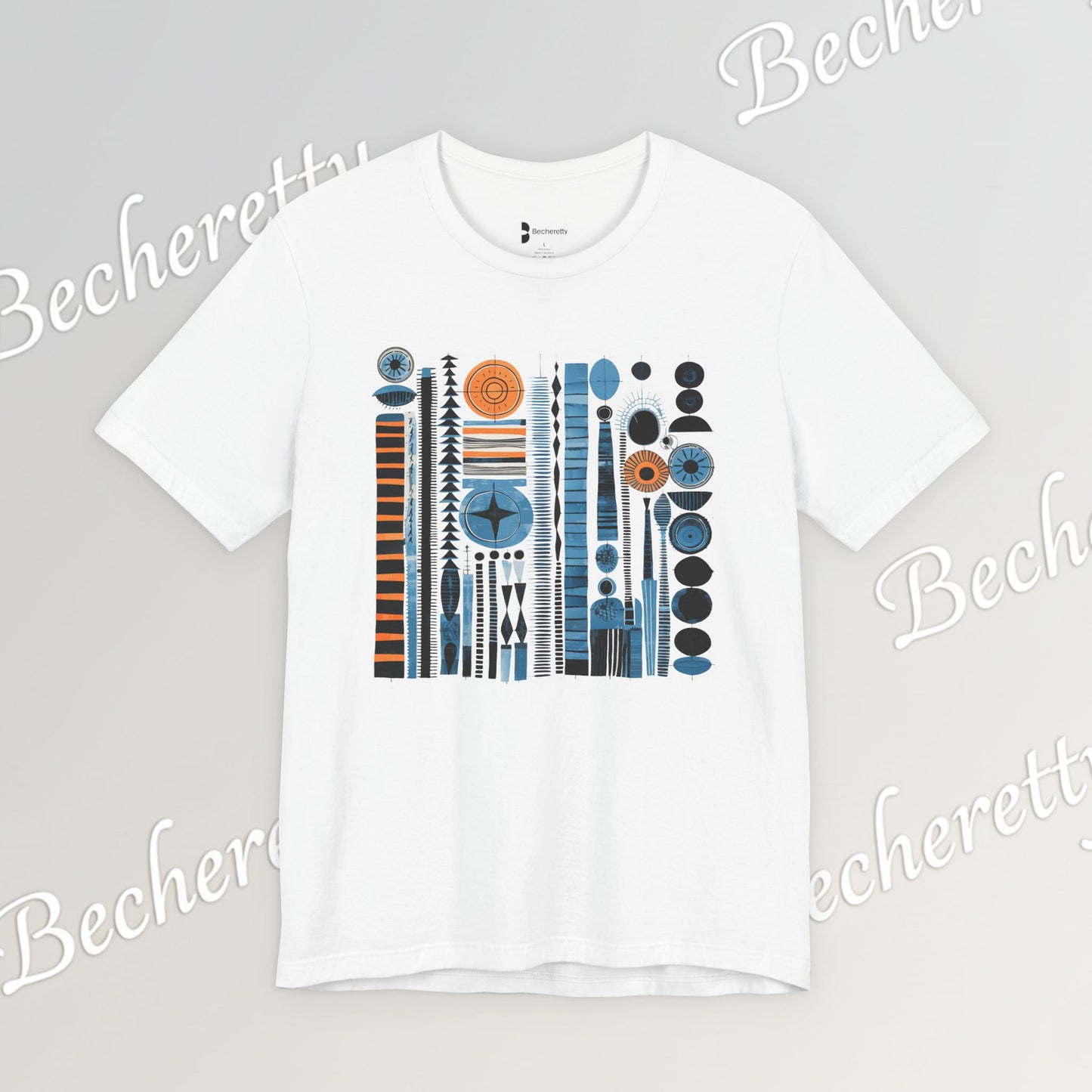 Modern Geometry Tee  "Urban Totems" Art Graphic Becheretty - Timeless, versatile, and unmistakably modern.