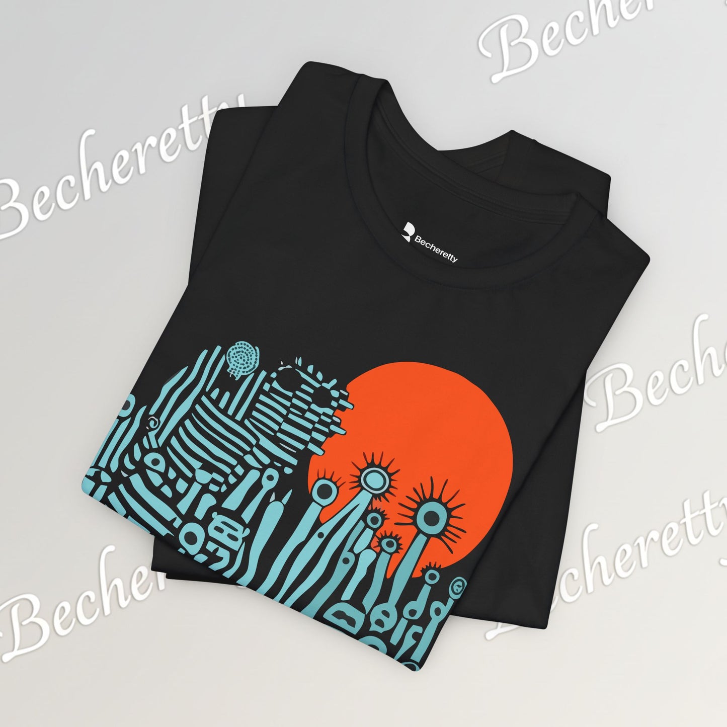 Sunset Wildflowers T-Shirt — Minimal Floral Graphic Tee - Playful statement - Wearable Art