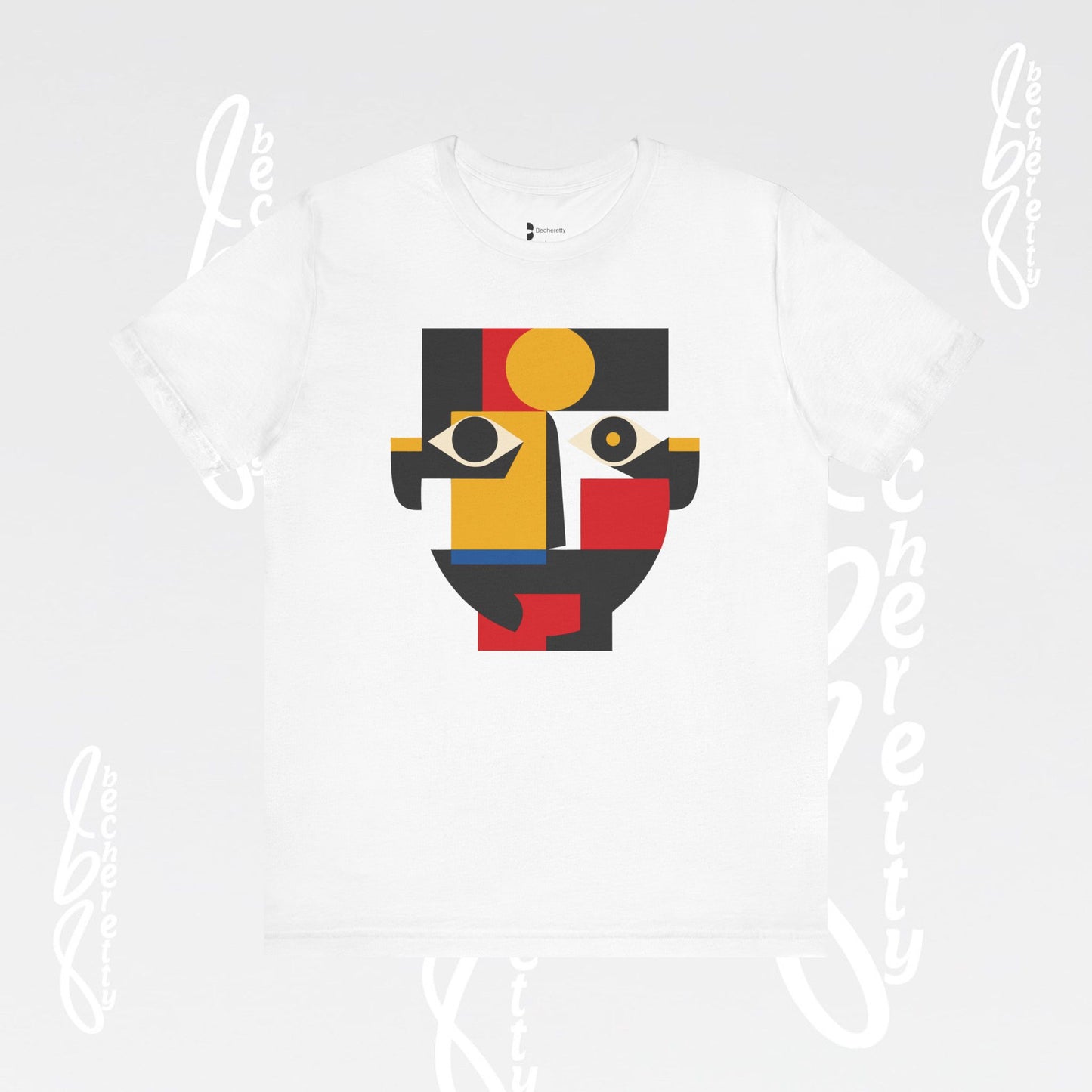Abstract Geometric Face T-Shirt — Modern Cubist Art Tee