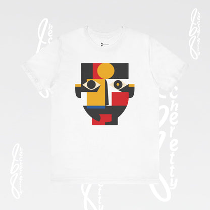 Abstract Geometric Face T-Shirt — Modern Cubist Art Tee