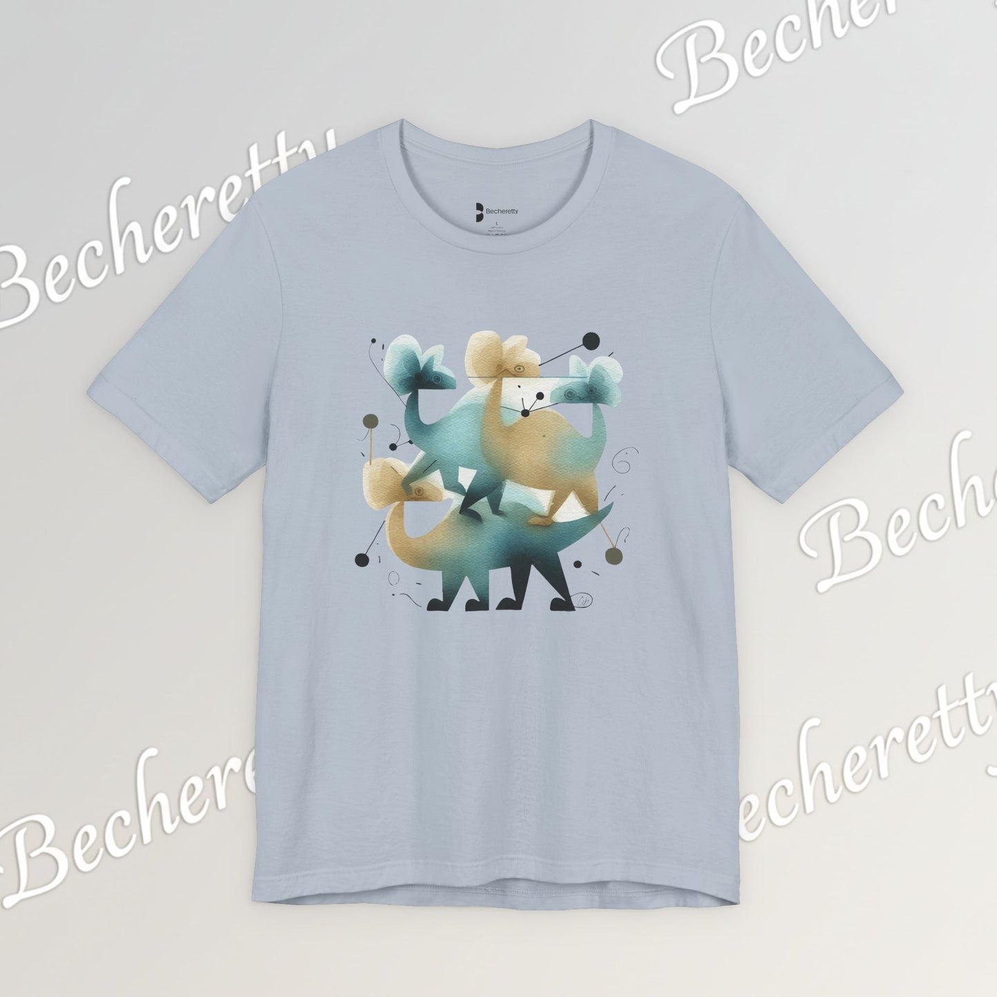 Abstract Balance "Dino"  Modern Graphic T-Shirt - Art Graphic Becheretty - Original abstract Illustration