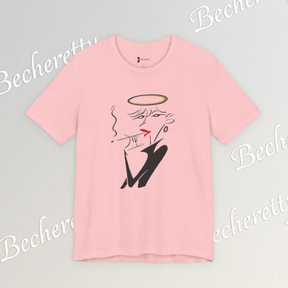 "Fallen Angel" Abstract Line Art Graphic Tee Becheretty - Channel your inner rebel with a touch of divine style