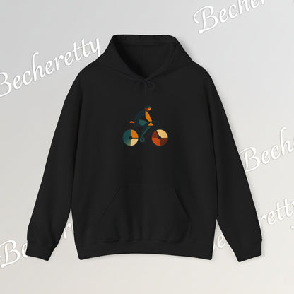 The Bauhaus Cyclist | Premium Geometric Art Hoodie Becheretty - Perfect Gift for Bike Lovers - Casual