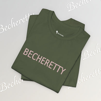 Minimalist Logo Tee Becheretty - Short Sleeve- Casual Style, Unisex - Relaxed Fit Top - Everyday wear