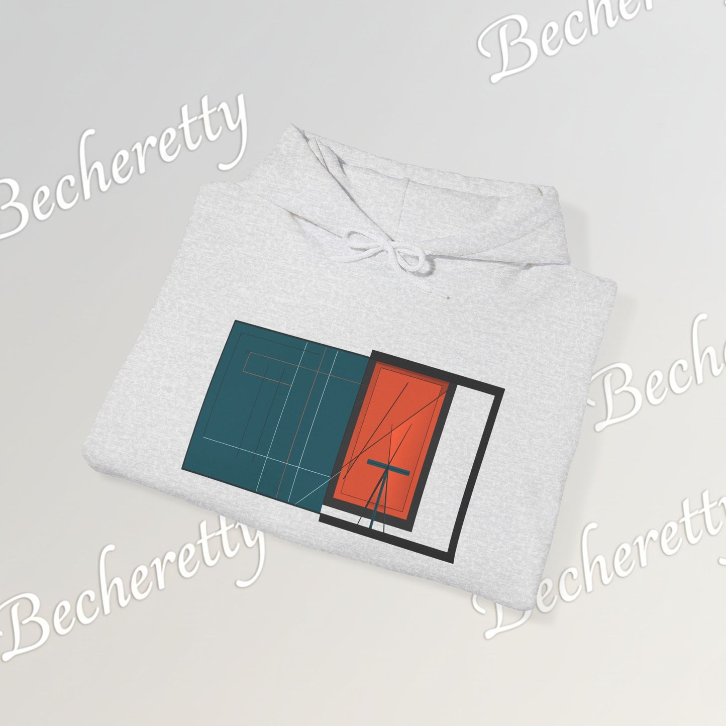 Architectural-Inspired Graphic Hoodie Becheretty — Modern Minimalist Geometric Art Sweatshirt