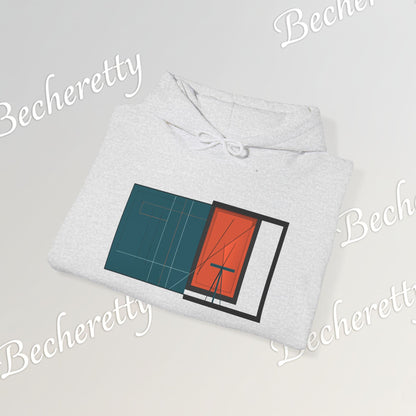 Architectural-Inspired Graphic Hoodie Becheretty — Modern Minimalist Geometric Art Sweatshirt