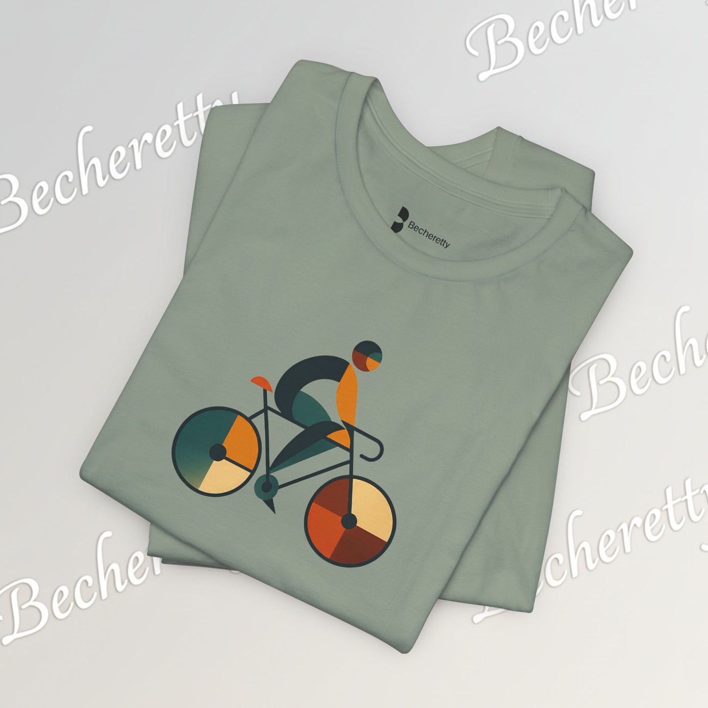 Modern Minimalist Bike Graphic Tee - Becheretty - Artistic Everyday wear, Unique gift
