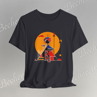 "Solar Guardian" Short Sleeve Becheretty T-shirt - Casual - Wear the strength of the sun and the precision of the spear