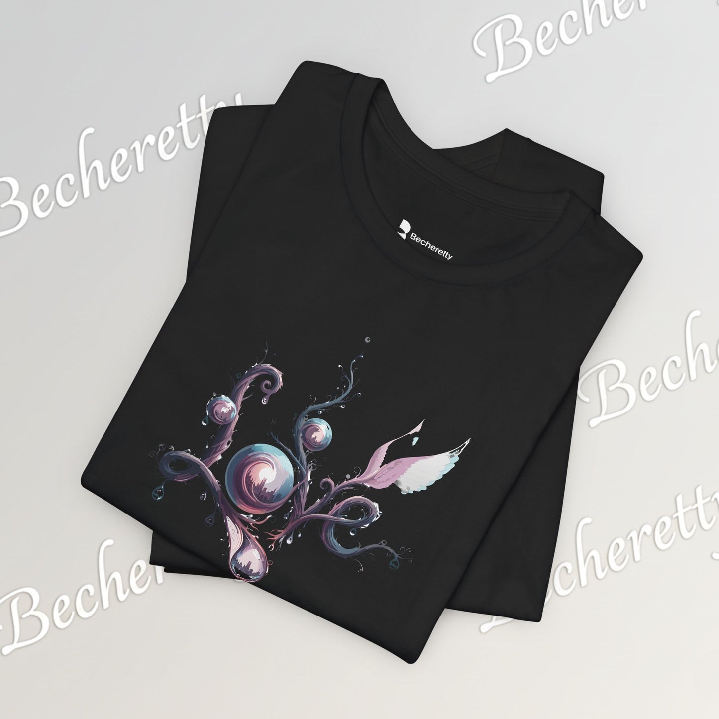 Love Script Tee - Romantic Floral Typography T-Shirt - Art Graphic Becheretty - Ideal gift for your loved one