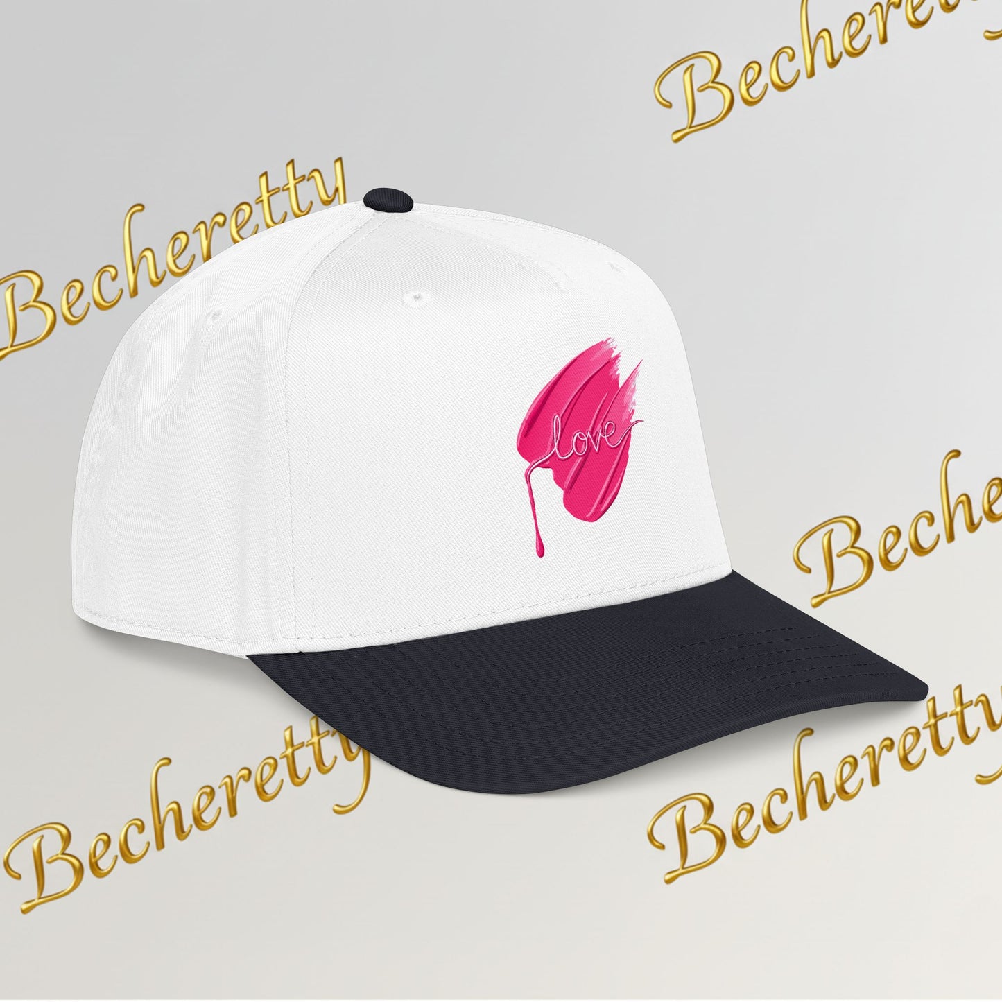Pink Brushstroke Baseball Cap - Art Graphic Becheretty - Artistic Energy for Art Lovers