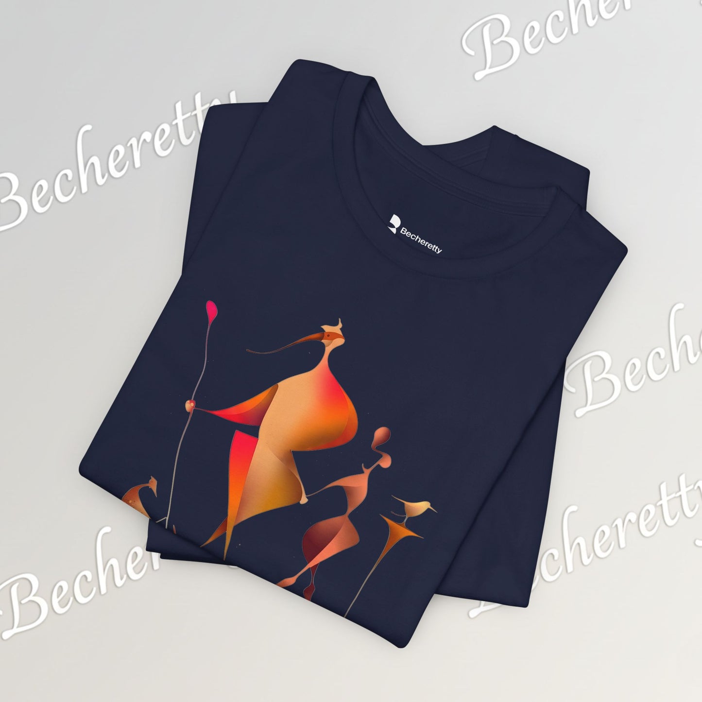 "Gilded Strangers" Graphic T-Shirt Becheretty - A Journey Through an Abstract World of Mythic Beings