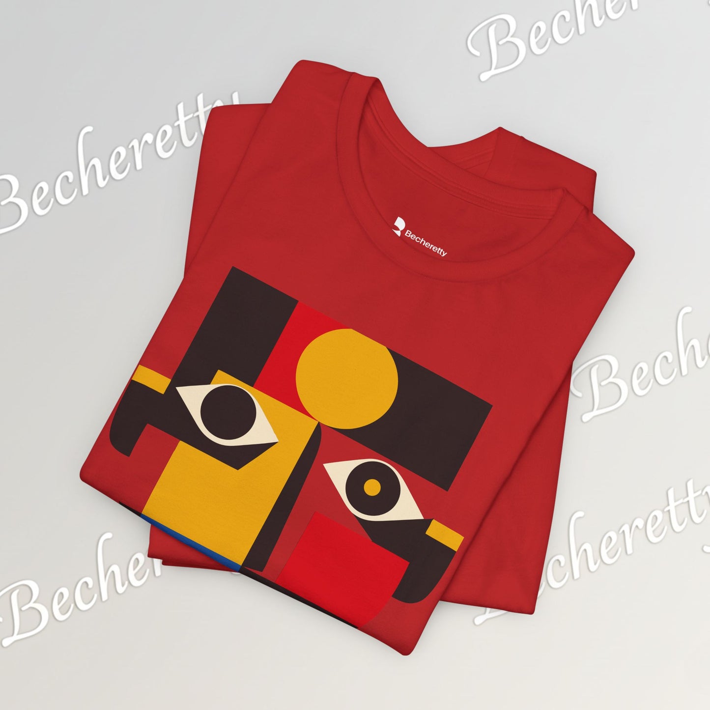 Abstract Geometric Face T-Shirt — Modern Cubist Art Tee