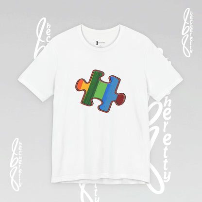 Colorful Puzzle Piece Tee - Art Graphic Becheretty - Support Autism Awareness, and Neurodiversity