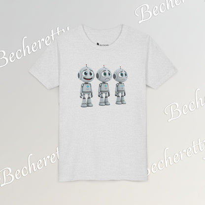 Youth T-Shirt  "Three Funny Kid Robots" Art Graphic Becheretty - Perfect for expressing your daily mood without saying a word