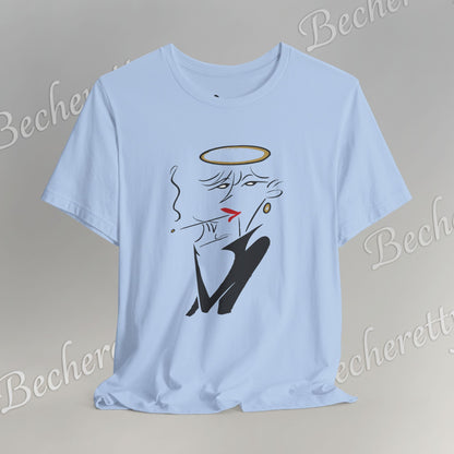"Fallen Angel" Abstract Line Art Graphic Tee Becheretty - Channel your inner rebel with a touch of divine style