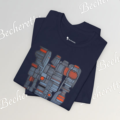 Abstract figurative illustration T-Shirt Becheretty - Geometric, totem-inspired composition - Wearable Art