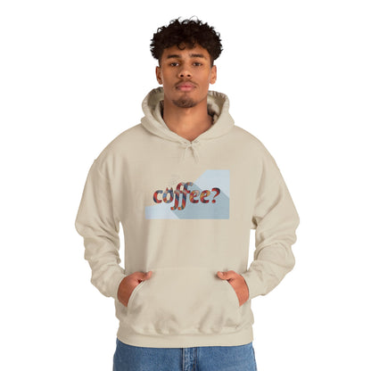 Coffee? "Cozy Questions" Patterned Coffee Hoodie - Art Minimalist Becheretty - Coffee Lover Sweatshirt