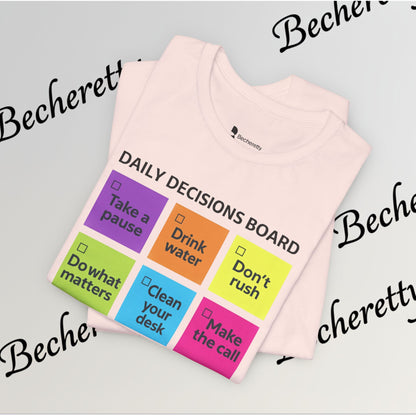 Graphic T-Shirt - Becheretty Motivational Checklist Tee that brings gentle humor and daily mindfulness to everyday wear