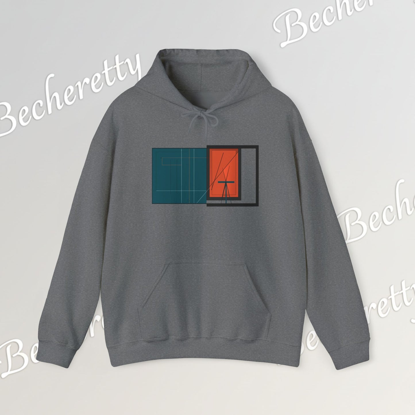 Architectural-Inspired Graphic Hoodie Becheretty — Modern Minimalist Geometric Art Sweatshirt