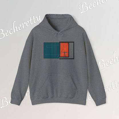 Architectural-Inspired Graphic Hoodie Becheretty — Modern Minimalist Geometric Art Sweatshirt