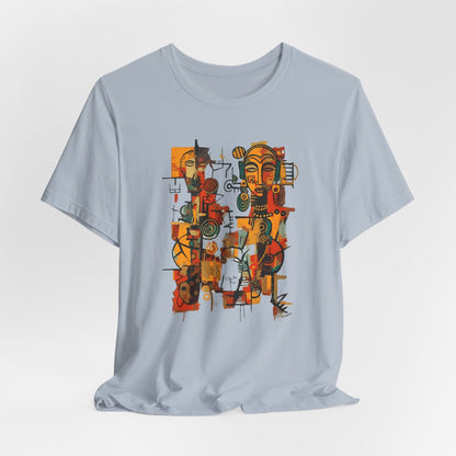 African Art T-Shirt "Ancestral Echoes" Graphic Becheretty - Abstract style - Ethno-Contemporary Fashion
