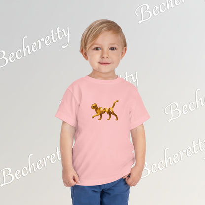 Cut Artistic "Golden Cat" Graphic Becheretty - Toddler Tee - Perfect for everyday wear with an artistic edge.